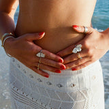 Squeeze-London-Rose-of-Sharon-Flower-Two-Part-Hibiscus-Petal-White-Enamel-Statement-Cocktail-Ring-Double-Ring-Sterling-Silver-Gold-Plated-Floral