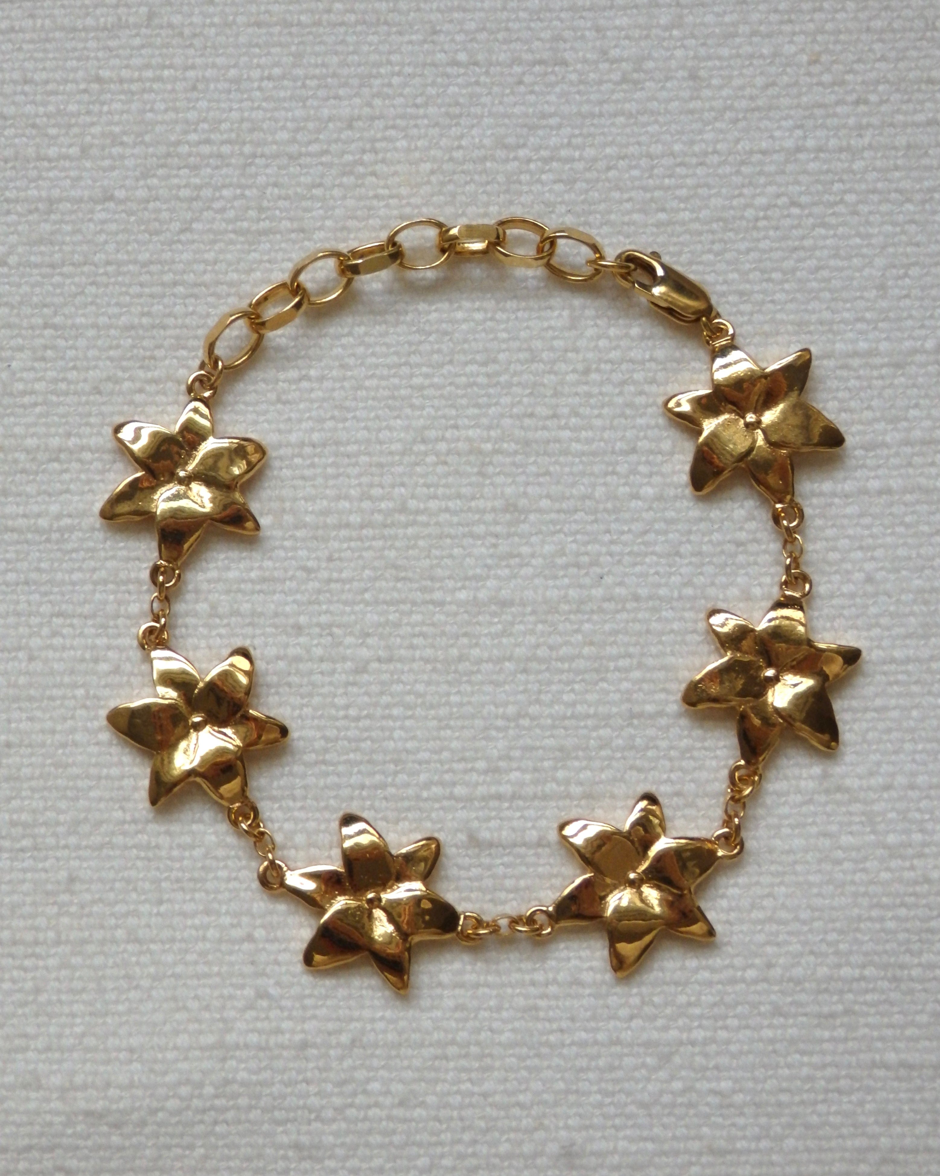 Squeeze-London-Rosella-Dream-Flower-Charm-Bracelet-Gold-Vermeil-Sterling-Silver