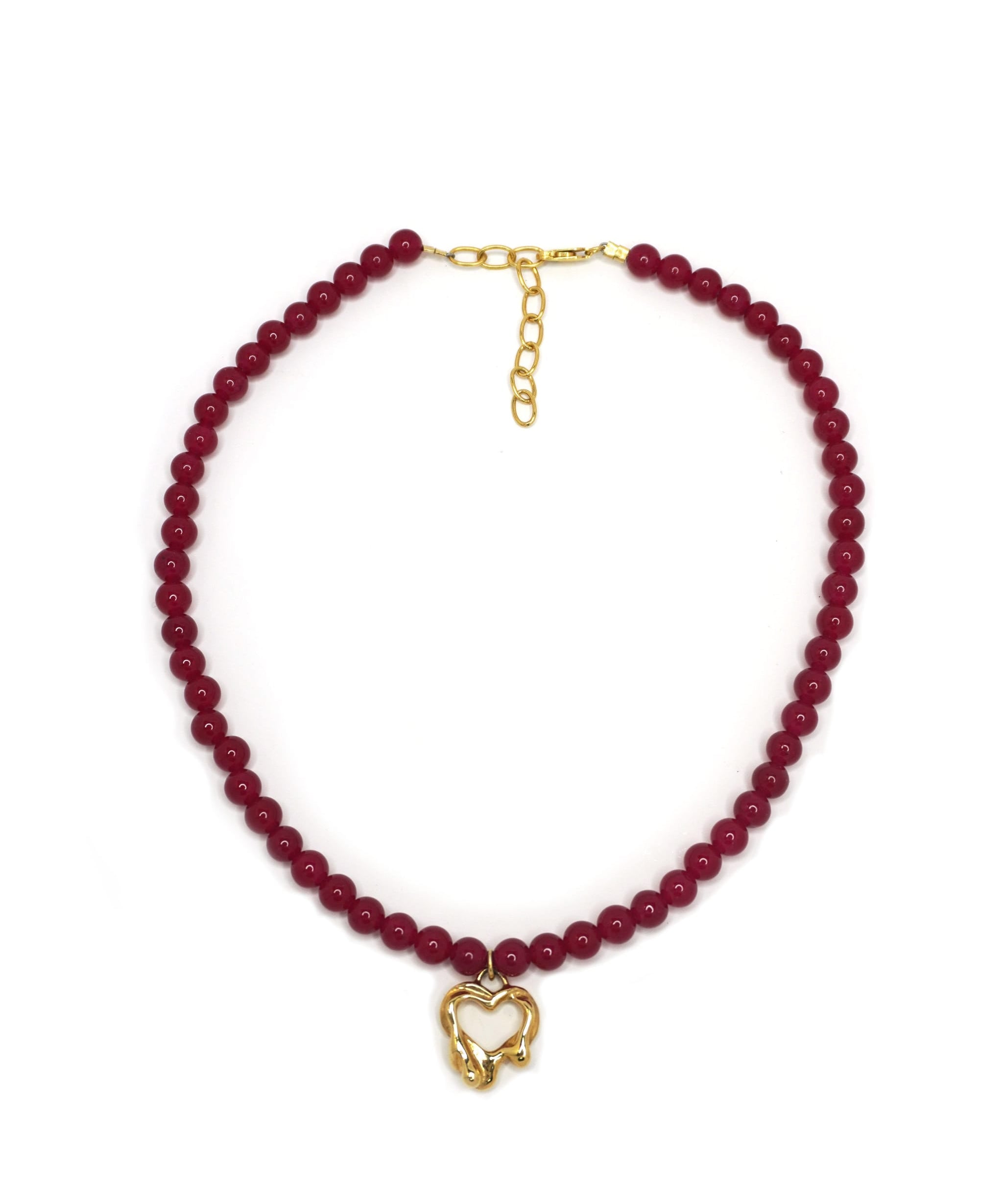 Tilly-Sudsbury-Sad-Girl-Beads-Cherry-Red-Beaded-Necklace-Heart-Pendant-Gold-Vermeil