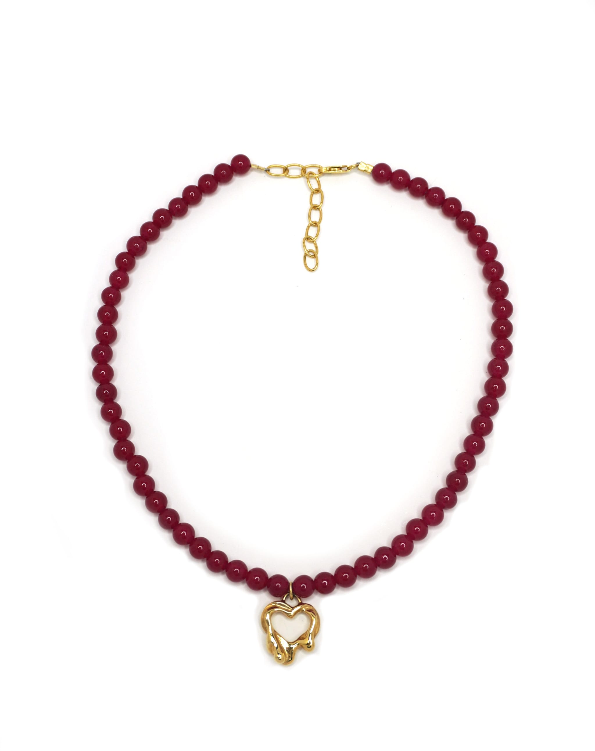 Tilly-Sudsbury-Sad-Girl-Beads-Cherry-Red-Beaded-Necklace-Heart-Pendant-Gold-Vermeil
