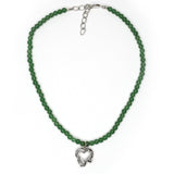 Tilly-Sudbsury-Sad-Girl-Beads-Beaded-Molten-Heart-Pendant-Necklace-Green-sterling-Silver