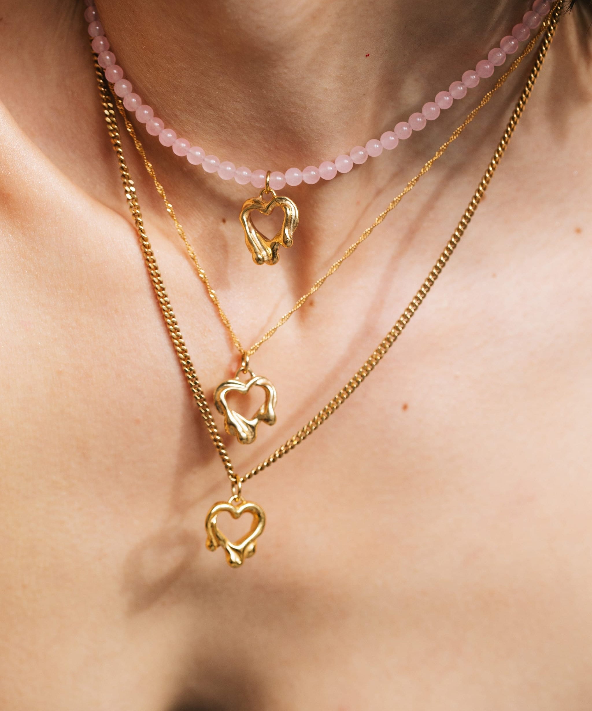 Tilly-Sudbsury-Molten-Melting-Heart-Pendant-Chain-Necklace-STerling-Silver-Gold-vermeil-solid-gold