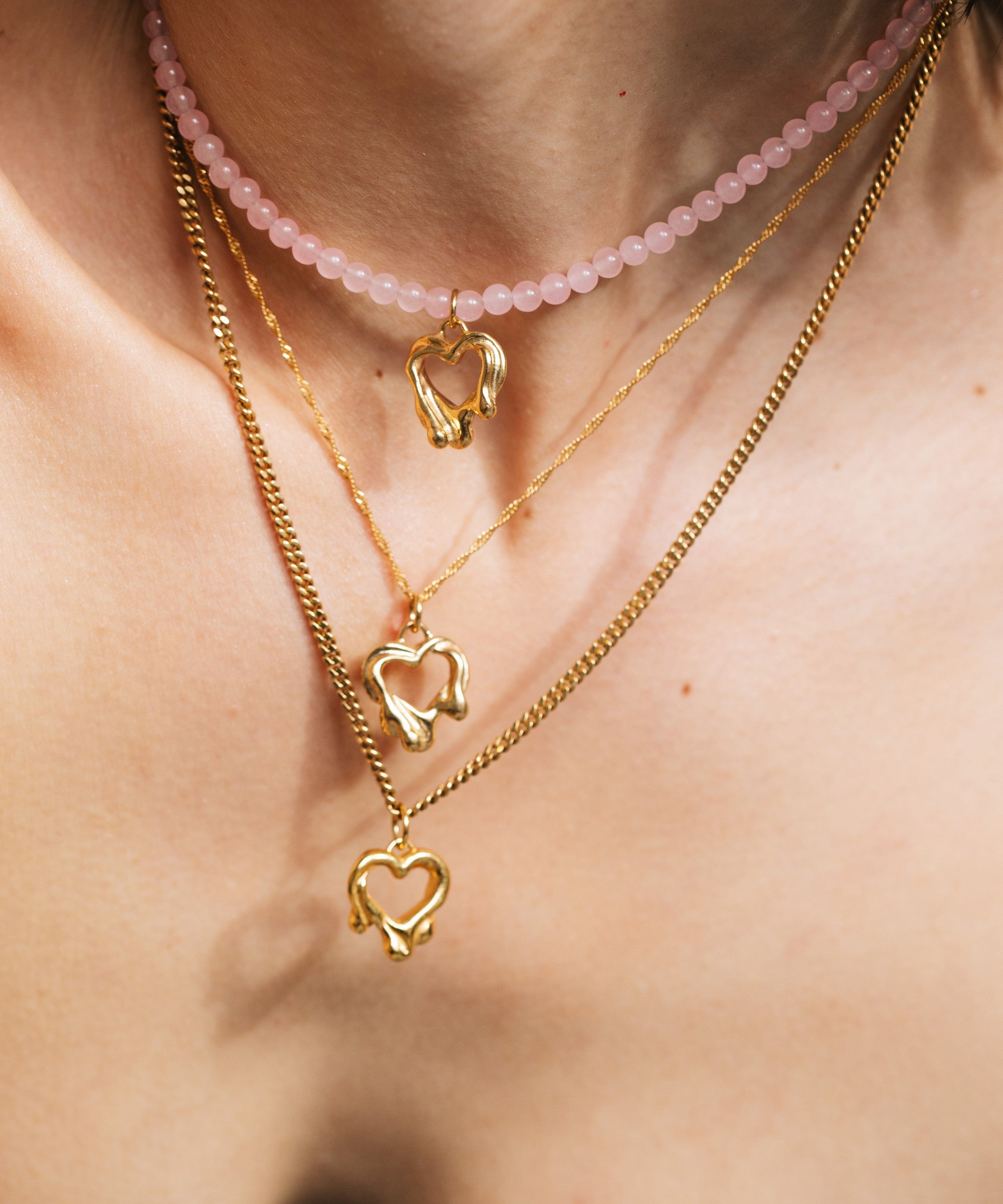 Tilly-Sudbsury-Molten-Melting-Heart-Pendant-Chain-Necklace-STerling-Silver-Gold-vermeil-solid-gold