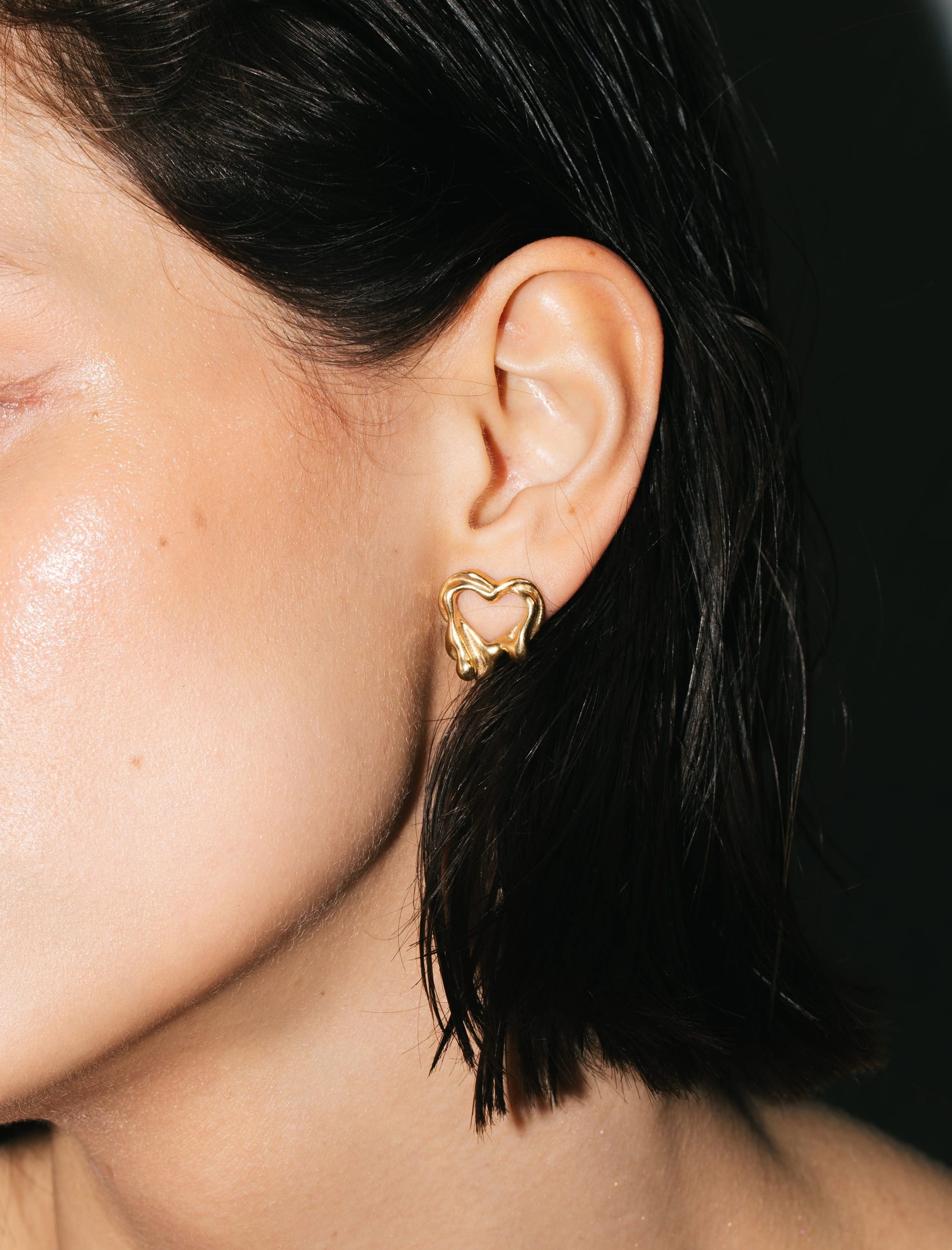 Sad Girl Studs - Golden