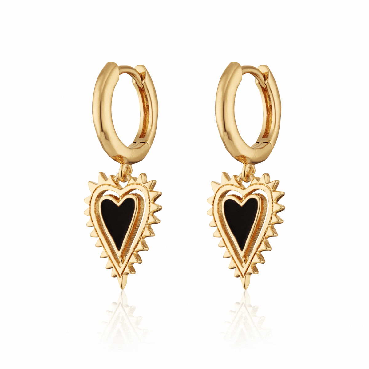 scream-pretty-gold-and-black-enamel-gothic-heart-charm-pendant-hoops-hoop-earrings-vintage-victorian