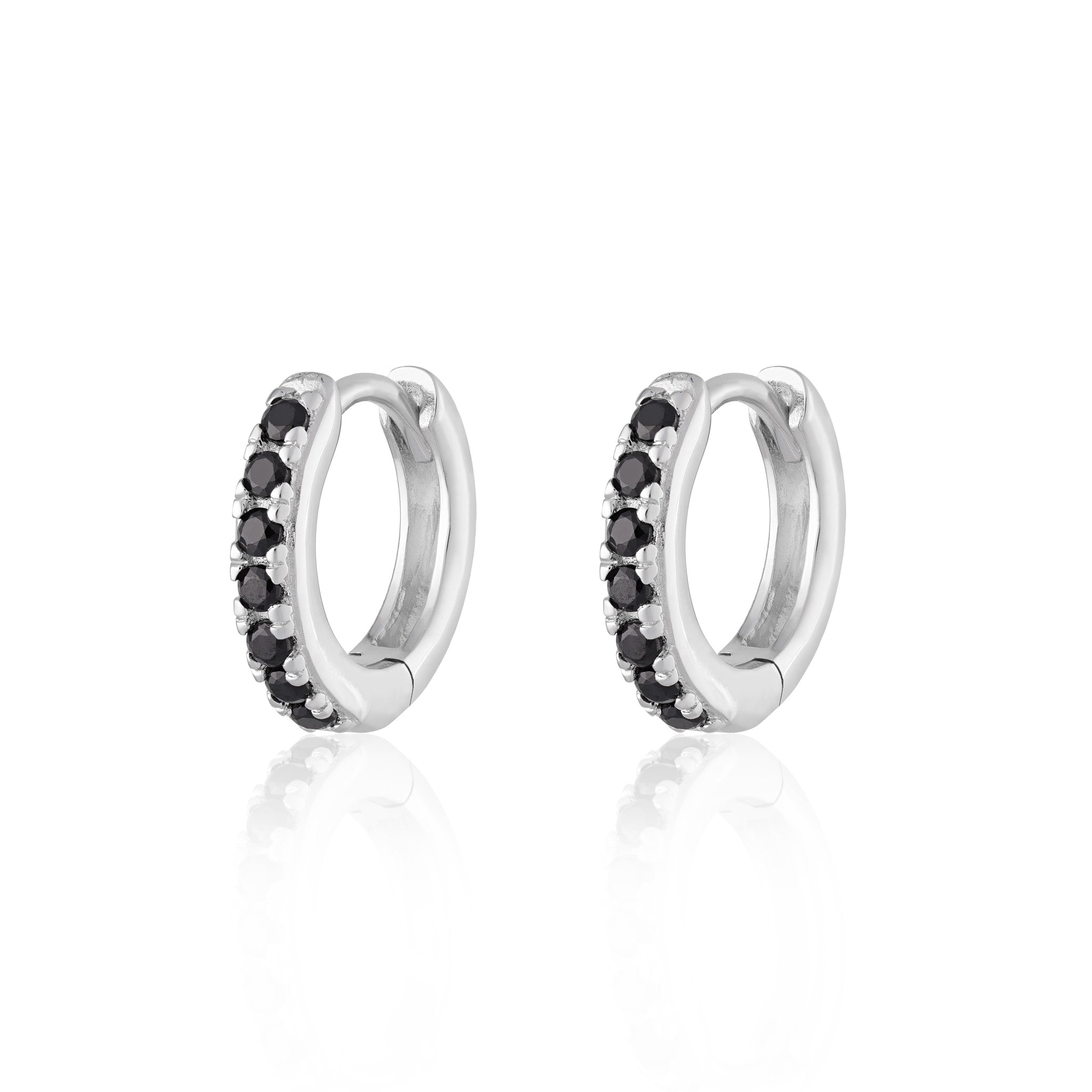 scream-pretty-silver-and-black-gemstone-cubic-zirconia-diamond-stone-huggie-hoop-earrings-ear-stack-essential-everyday