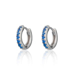 scream-pretty-silver-huggie-hoop-earrings-with-blue-cubic-zirconia-diamond-stones-gemstone-ear-stacking-essential-stack-piercings-demifine-Jewellery-cool-everyday-sparkle