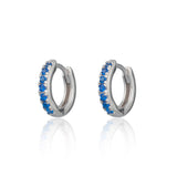 scream-pretty-silver-huggie-hoop-earrings-with-blue-cubic-zirconia-diamond-stones-gemstone-ear-stacking-essential-stack-piercings-demifine-Jewellery-cool-everyday-sparkle