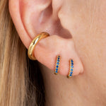 scream-pretty-silver-huggie-hoop-earrings-with-blue-cubic-zirconia-diamond-stones-gemstone-ear-stacking-essential-stack-piercings-demifine-Jewellery-cool-everyday-sparkle