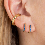 scream-pretty-silver-huggie-hoop-earrings-with-blue-cubic-zirconia-diamond-stones-gemstone-ear-stacking-essential-stack-piercings-demifine-Jewellery-cool-everyday-sparkle