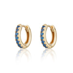 scream-pretty-silver-huggie-hoop-earrings-with-blue-cubic-zirconia-diamond-stones-gemstone-ear-stacking-essential-stack-piercings-demifine-Jewellery-cool-everyday-sparkle