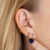 scream-pretty-silver-huggie-hoop-earrings-with-blue-cubic-zirconia-diamond-stones-gemstone-ear-stacking-essential-stack-piercings-demifine-Jewellery-cool-everyday-sparkle