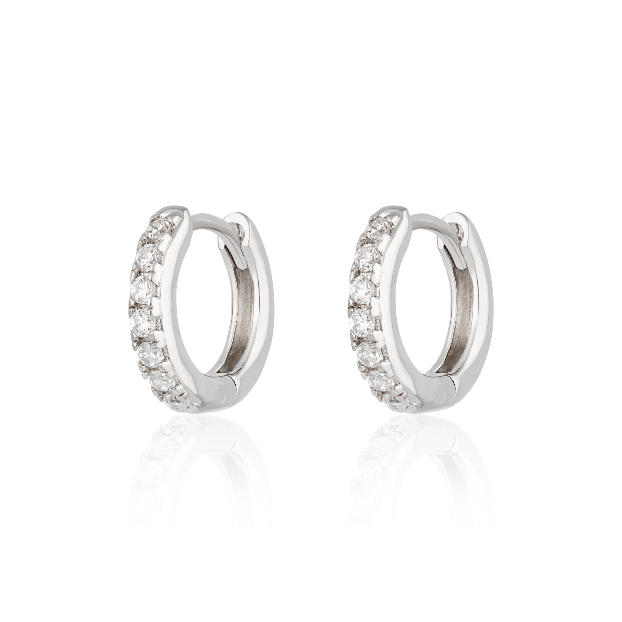 scream-pretty-silver-huggie-hoop-earrings-with-clear-cubic-zirconia-diamond-sparkle-stones-silver-gold-minimal-cool-chic-jewellery-ear-stack-everyday-demifine-comfortable