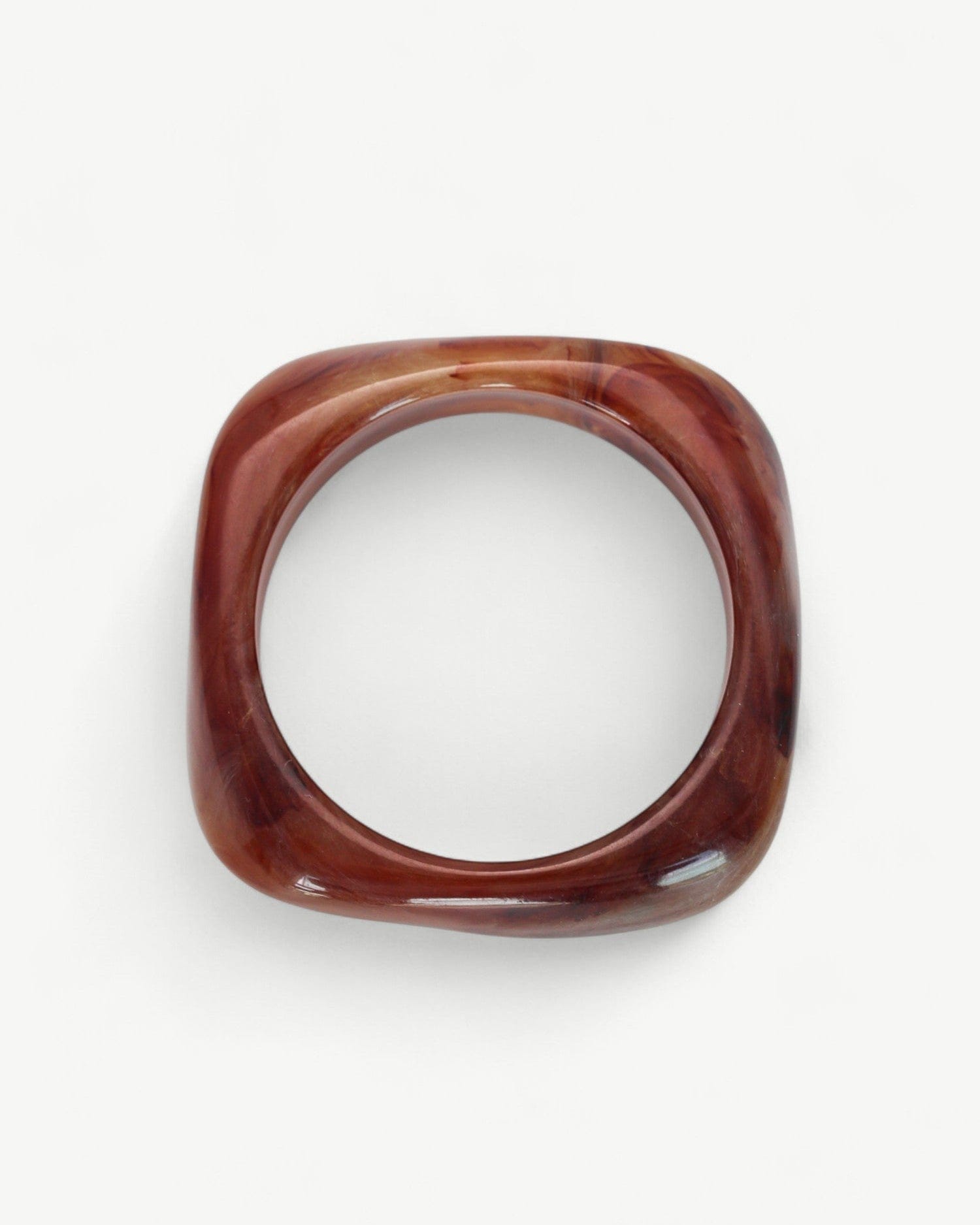 Sculpted Square Bangle - Golden
