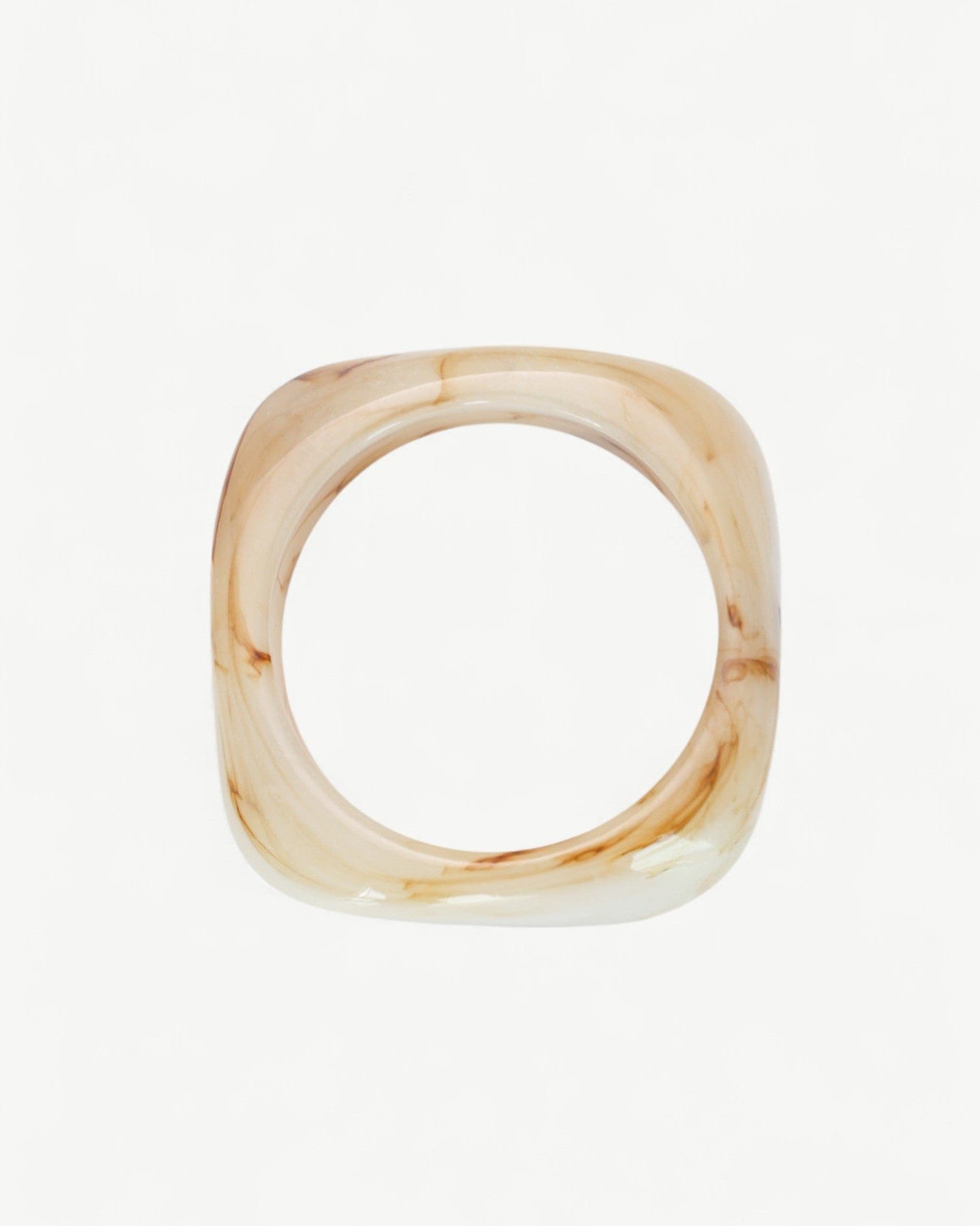 Sculpted Square Bangle - Golden