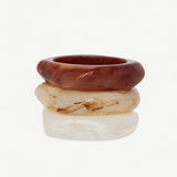 Sculpted Square Bangle - Golden