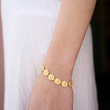 Feggeri-Selene-Anicent-Greek-Coin-Vintage-Inspired-Charm-Bracelet-Gold-Vermeil-Summer-Jewellery-Wrist-Stacking