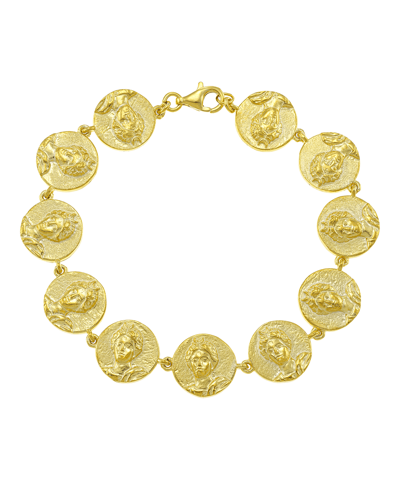Feggeri-Selene-Anicent-Greek-Coin-Vintage-Inspired-Charm-Bracelet-Gold-Vermeil-Summer-Jewellery-Wrist-Stacking
