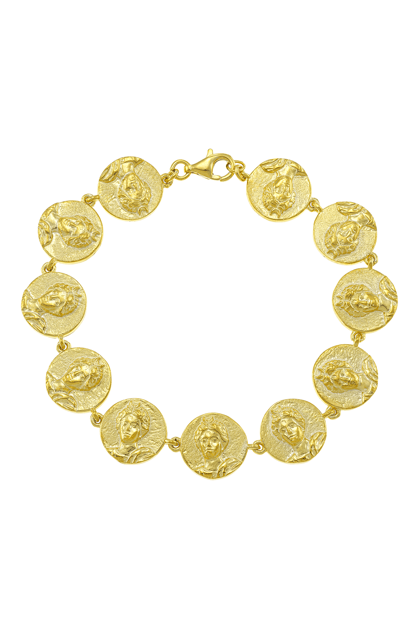 Feggeri-Selene-Anicent-Greek-Coin-Vintage-Inspired-Charm-Bracelet-Gold-Vermeil-Summer-Jewellery-Wrist-Stacking