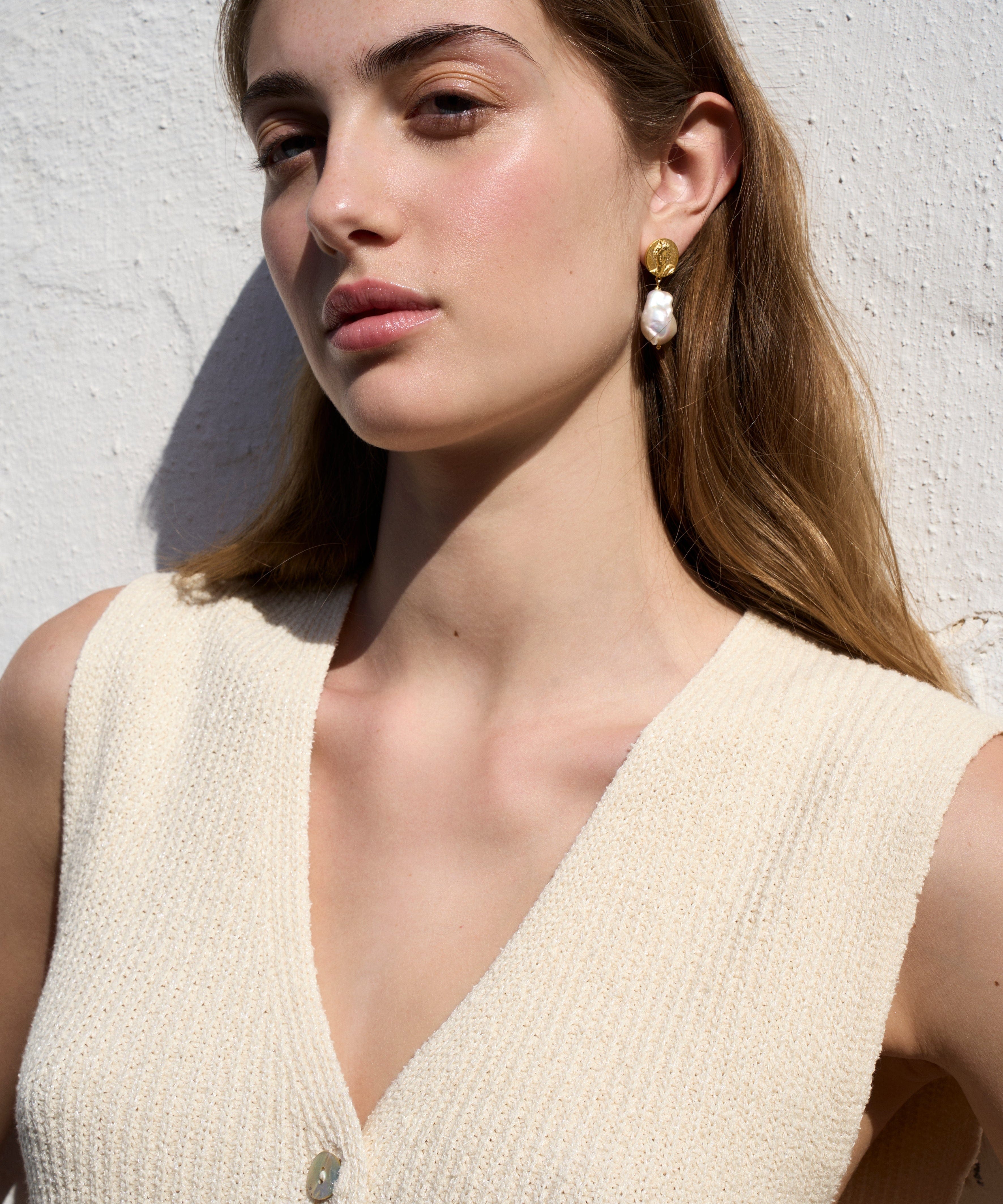 Feggeri-Selene-Earrings-Gold-Vermeil-Baroque-Pearl-Ancient-Vintage-Coin-Summer-Inspired-Ancient-Greece-Jewellery-Drop-Earrings