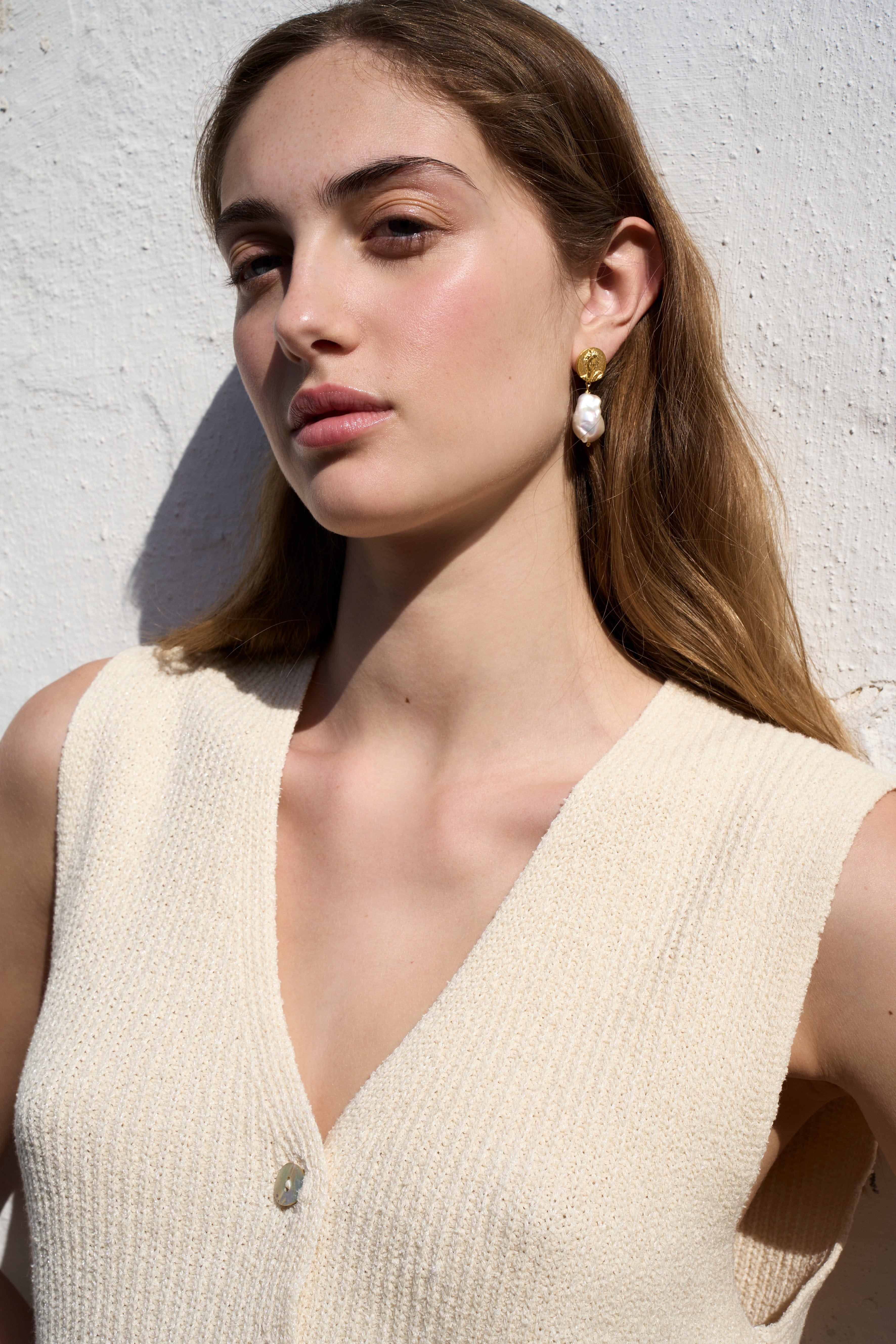 Feggeri-Selene-Earrings-Gold-Vermeil-Baroque-Pearl-Ancient-Vintage-Coin-Summer-Inspired-Ancient-Greece-Jewellery-Drop-Earrings
