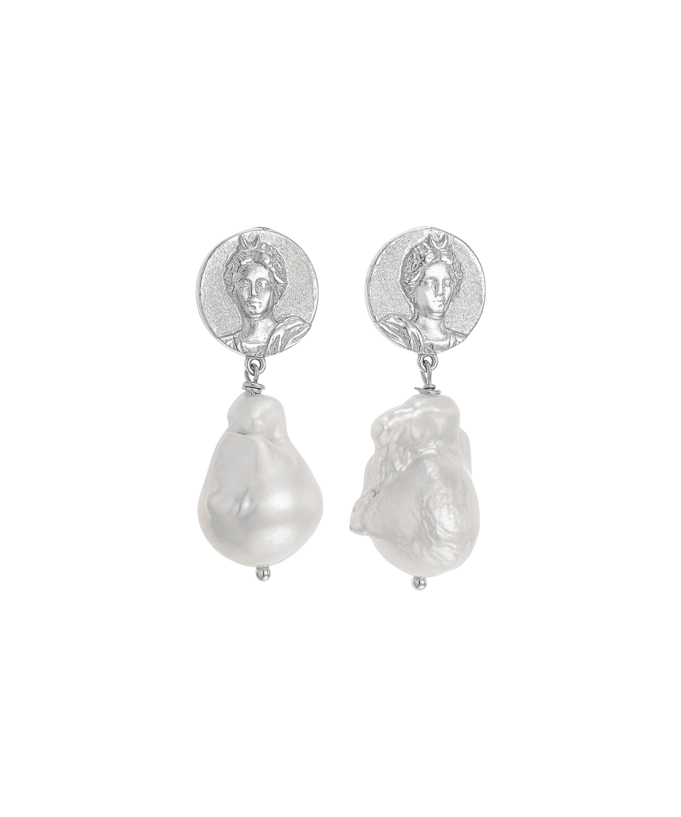 Feggeri-Selene-Ancient-Antique-Vintage-Style-Coin-Goddess-Pearl-Drop-Bead-Statement-Beach-Earrings