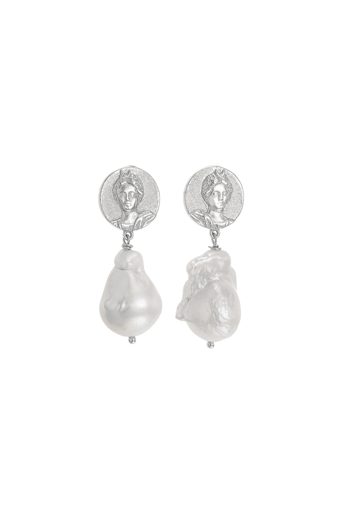 Feggeri-Selene-Ancient-Antique-Vintage-Style-Coin-Goddess-Pearl-Drop-Bead-Statement-Beach-Earrings