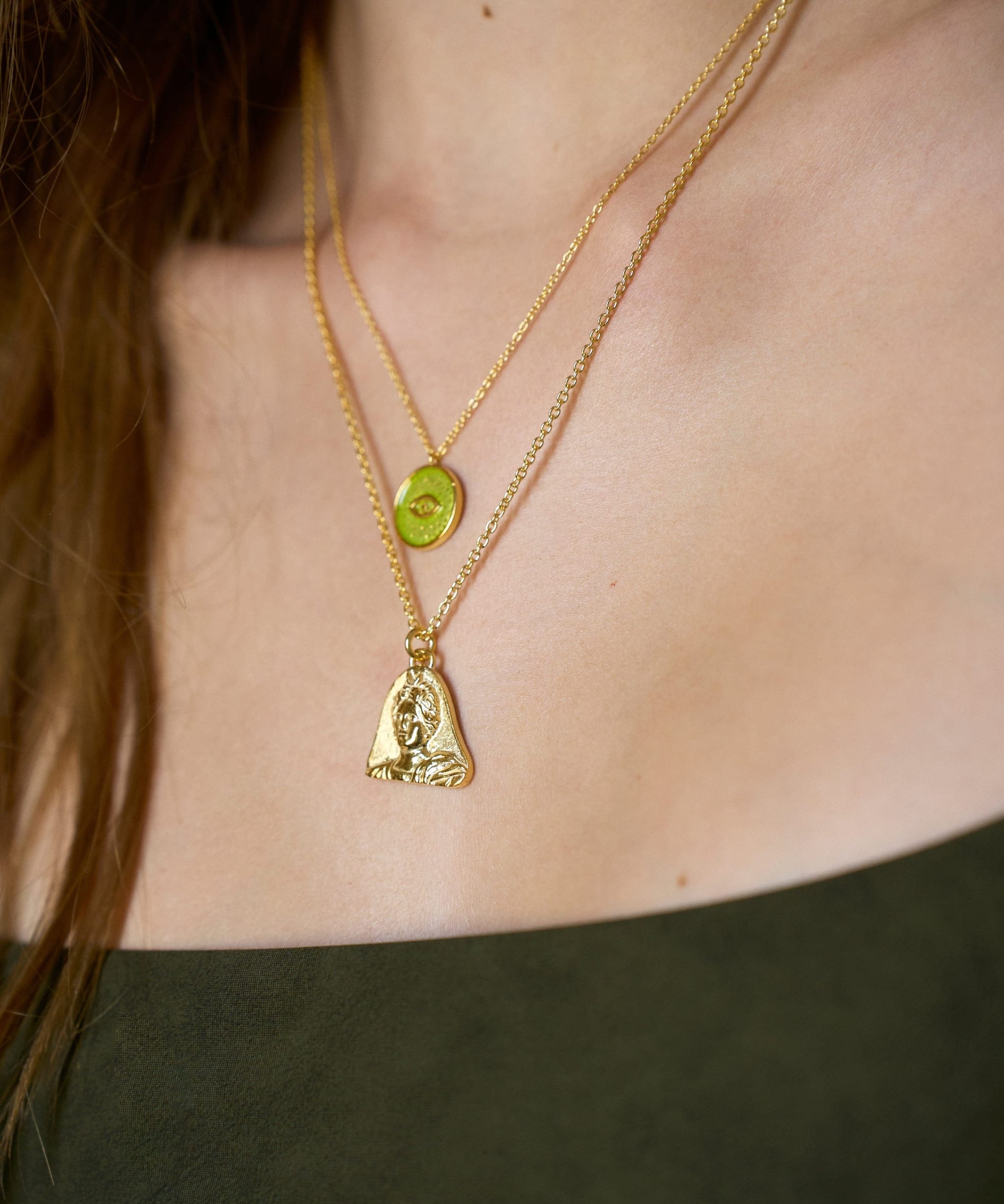 Feggeri-Selene-Pendant-Antique-Goddess-Necklace-Gold-Vermeil-Antique-Vintage-Emblem-Chunky-Statement