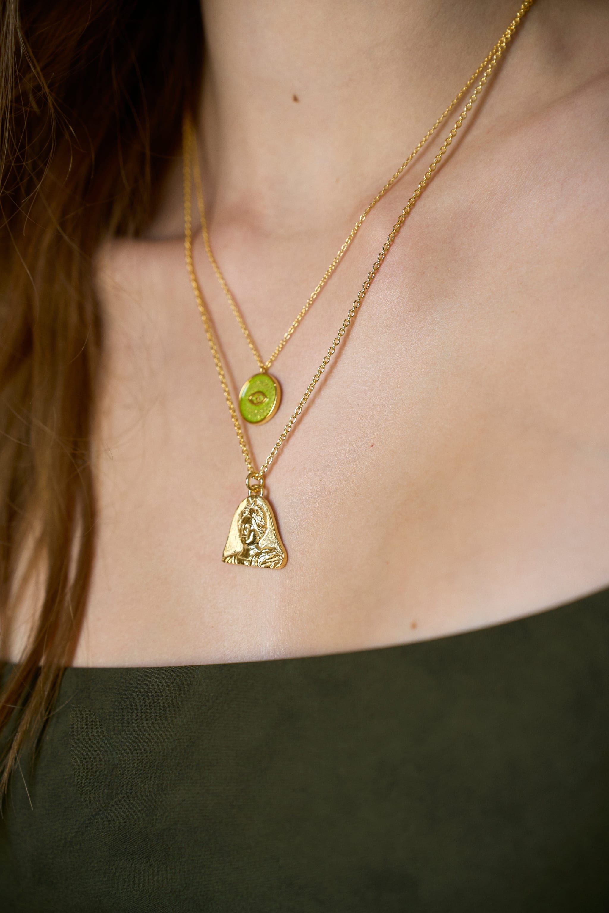 Feggeri-Selene-Pendant-Antique-Goddess-Necklace-Gold-Vermeil-Antique-Vintage-Emblem-Chunky-Statement