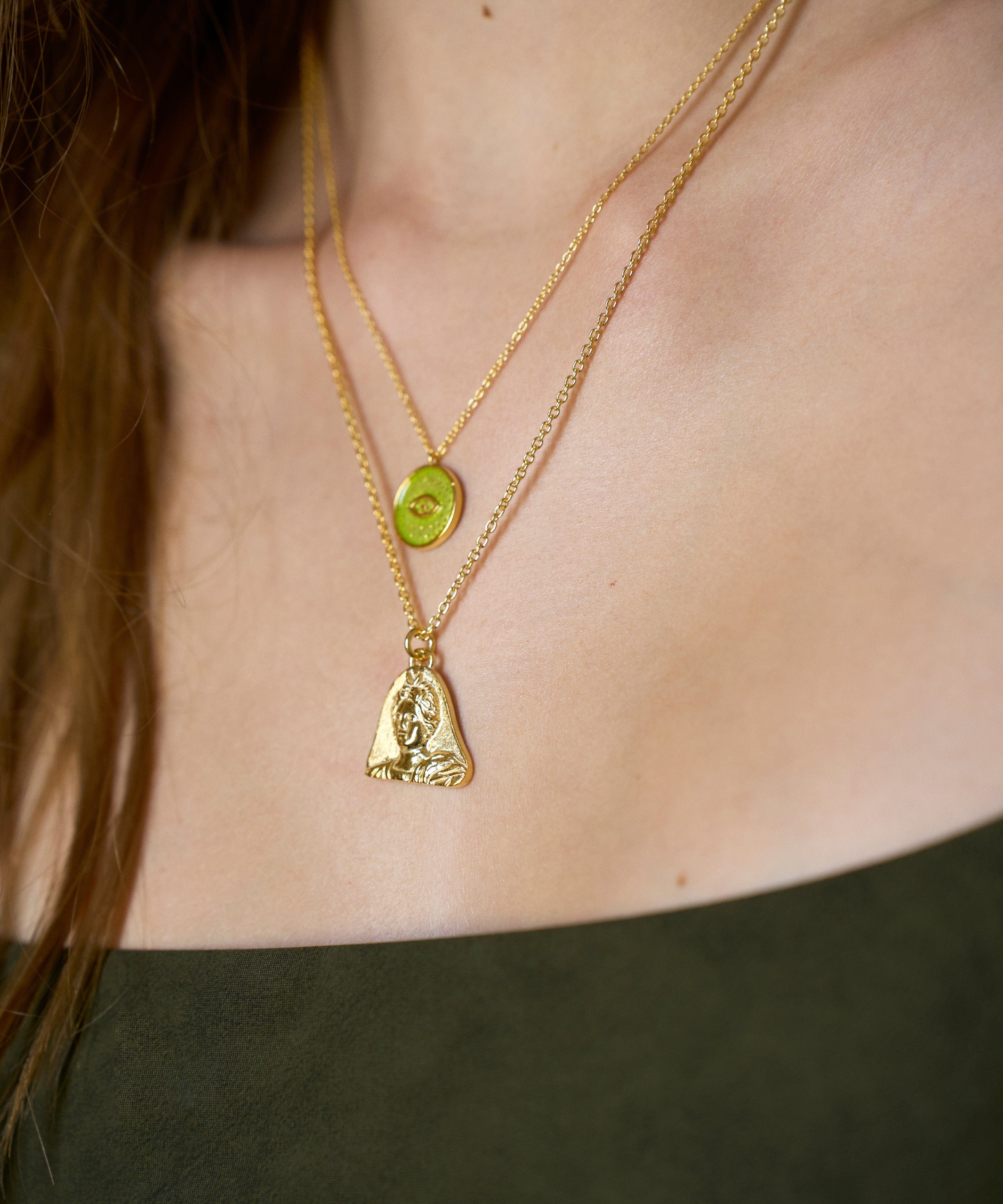 Feggeri-Selene-Pendant-Antique-Goddess-Necklace-Gold-Vermeil-Antique-Vintage-Emblem-Chunky-Statement