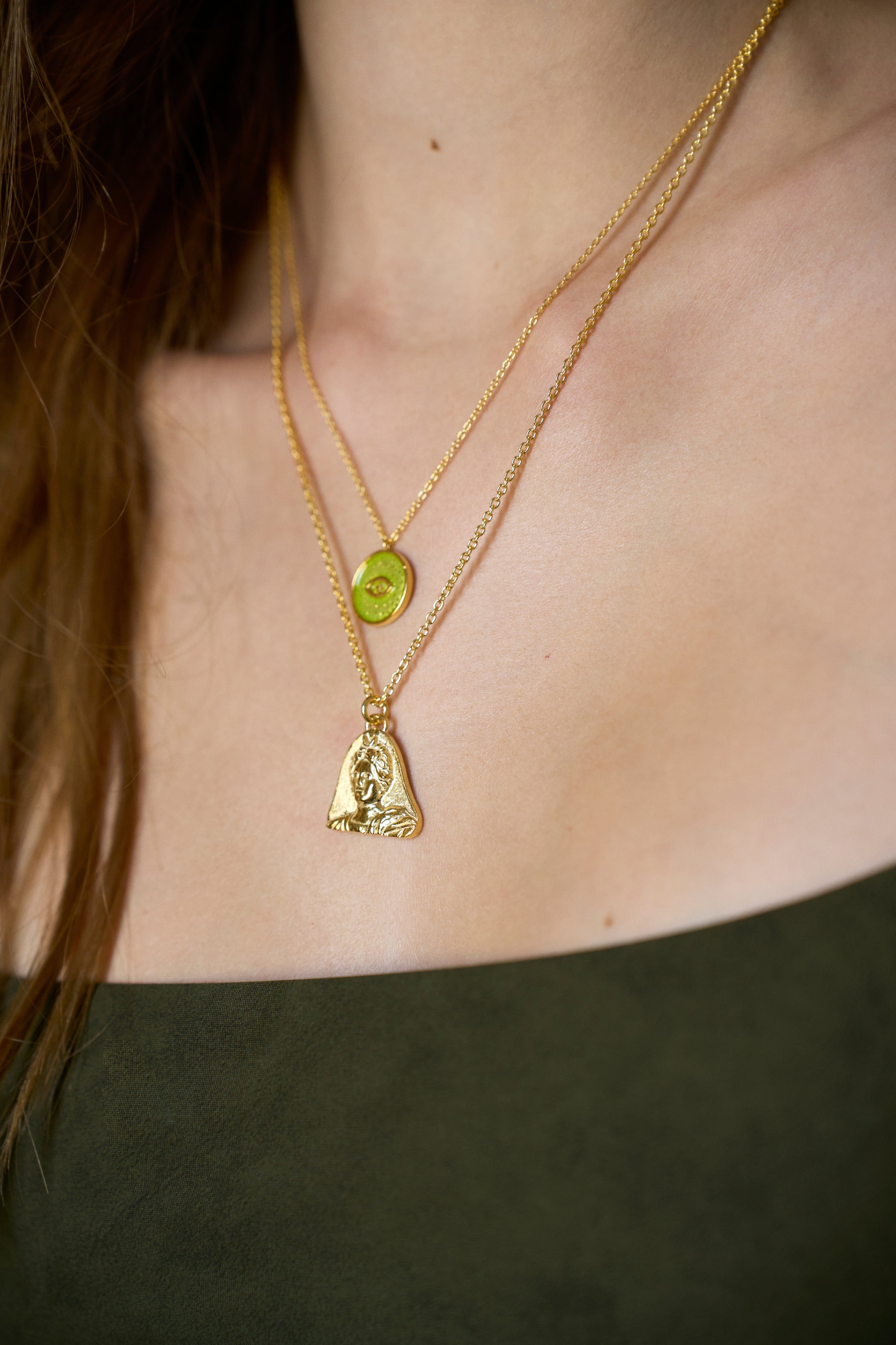 Feggeri-Selene-Pendant-Antique-Goddess-Necklace-Gold-Vermeil-Antique-Vintage-Emblem-Chunky-Statement