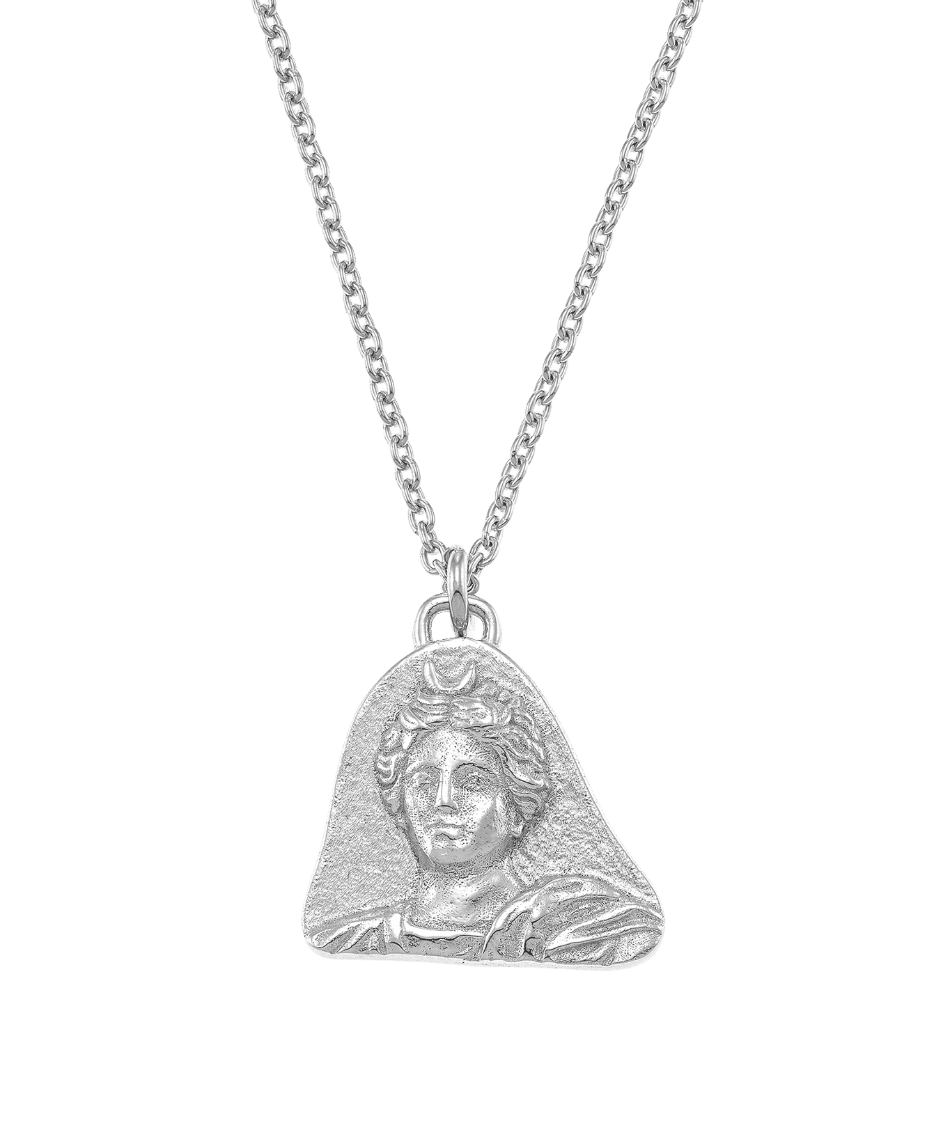 Feggeri-Selene-Antique-Vintage-Style-Ancient-Goddess-Emblem-Chunky-Layering-Pendant-Necklace-Sterling-Silver-Chain