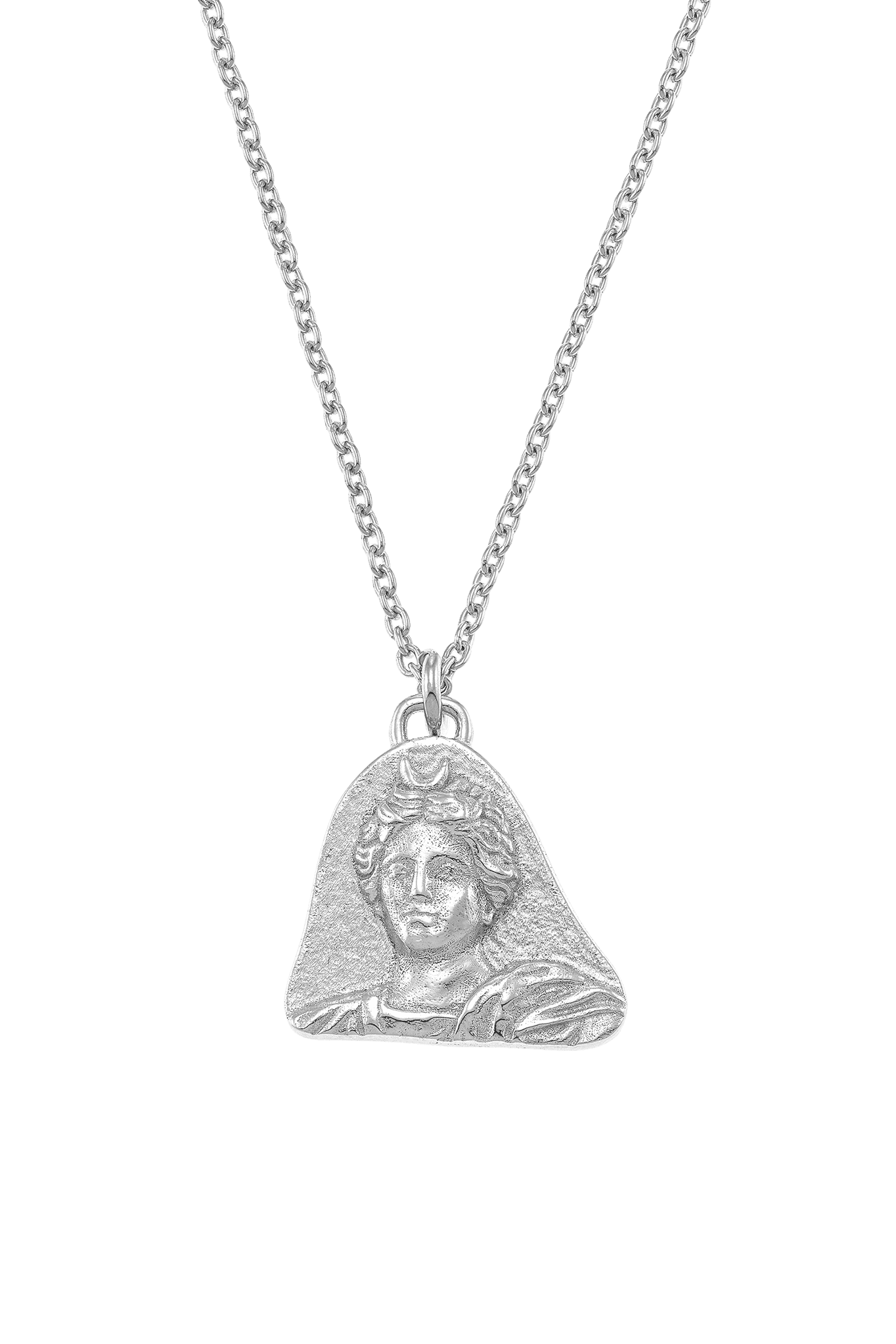 Feggeri-Selene-Antique-Vintage-Style-Ancient-Goddess-Emblem-Chunky-Layering-Pendant-Necklace-Sterling-Silver-Chain