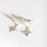 Brushed Silver Double North Star Earrings