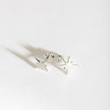 Brushed Silver North Star Stud Earrings