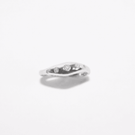 Silver Diamond Wave Bombe Ring - Golden