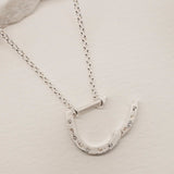 Sparkly Silver Horseshoe Connector Necklace
