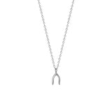 Silver Wishbone Necklace - Golden