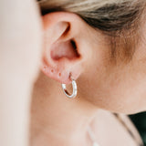 Crux Sterling Silver Midi Hoops