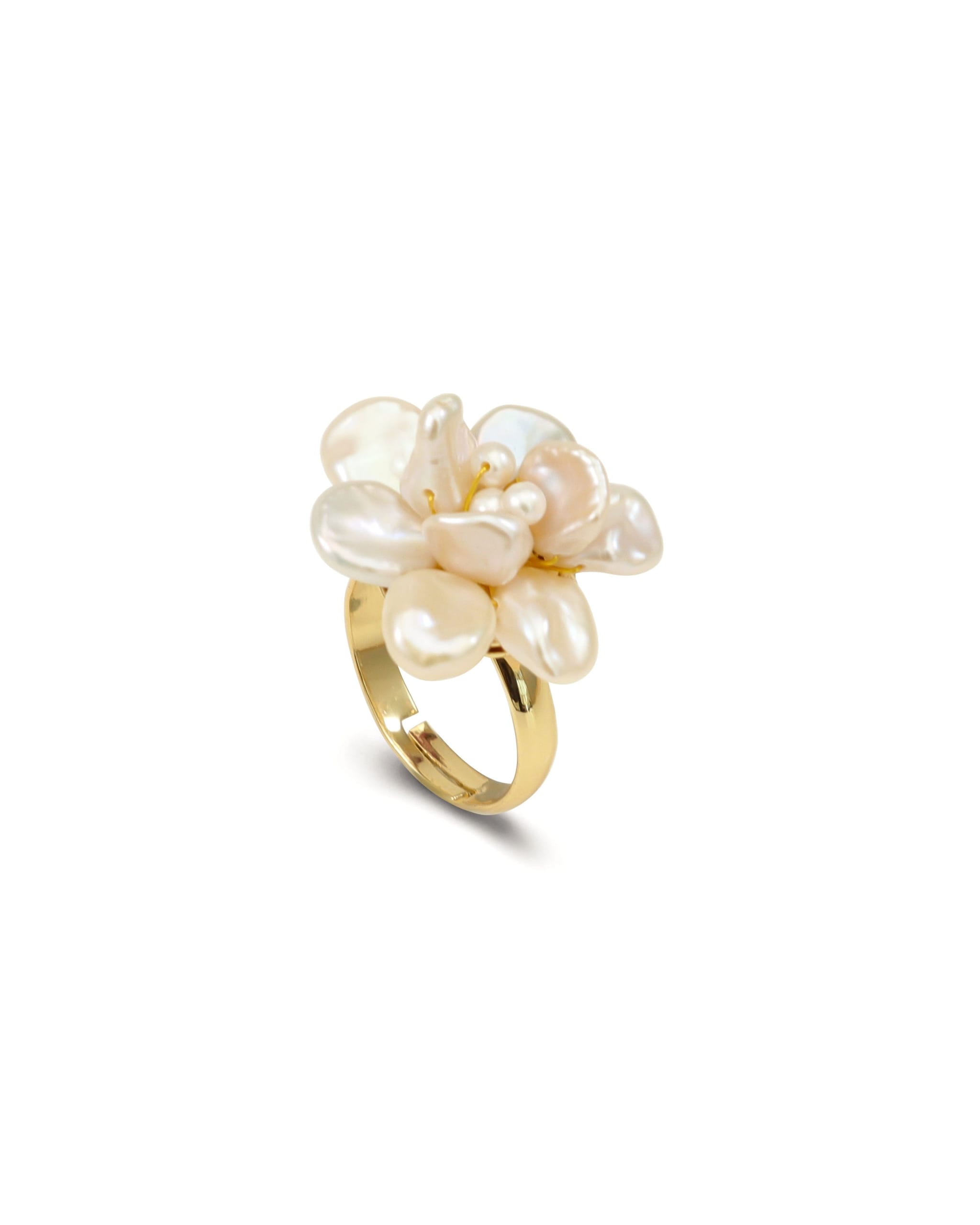 Cherie-Jewels-Small-White-3D-Keshi Pearl-Flower-Ring-№49
