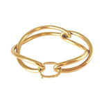 Ruddock-Soma-Bangle-Cuff-Interlocking-Interwoven-Tublar-Scultpural-twisted-clean-lines-forms-modern-statement-bracelet-Sleek-minimal-cool-jewellery-demifine-gold-plated-18ct