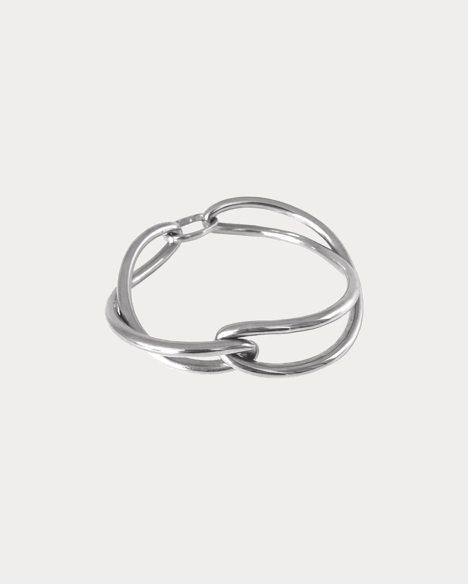 Ruddock-Soma-Bangle-Cuff-Interlocking-Interwoven-Tublar-Scultpural-twisted-clean-lines-forms-modern-statement-bracelet-Sleek-minimal-cool-jewellery-demifine-sterling-silver-solid