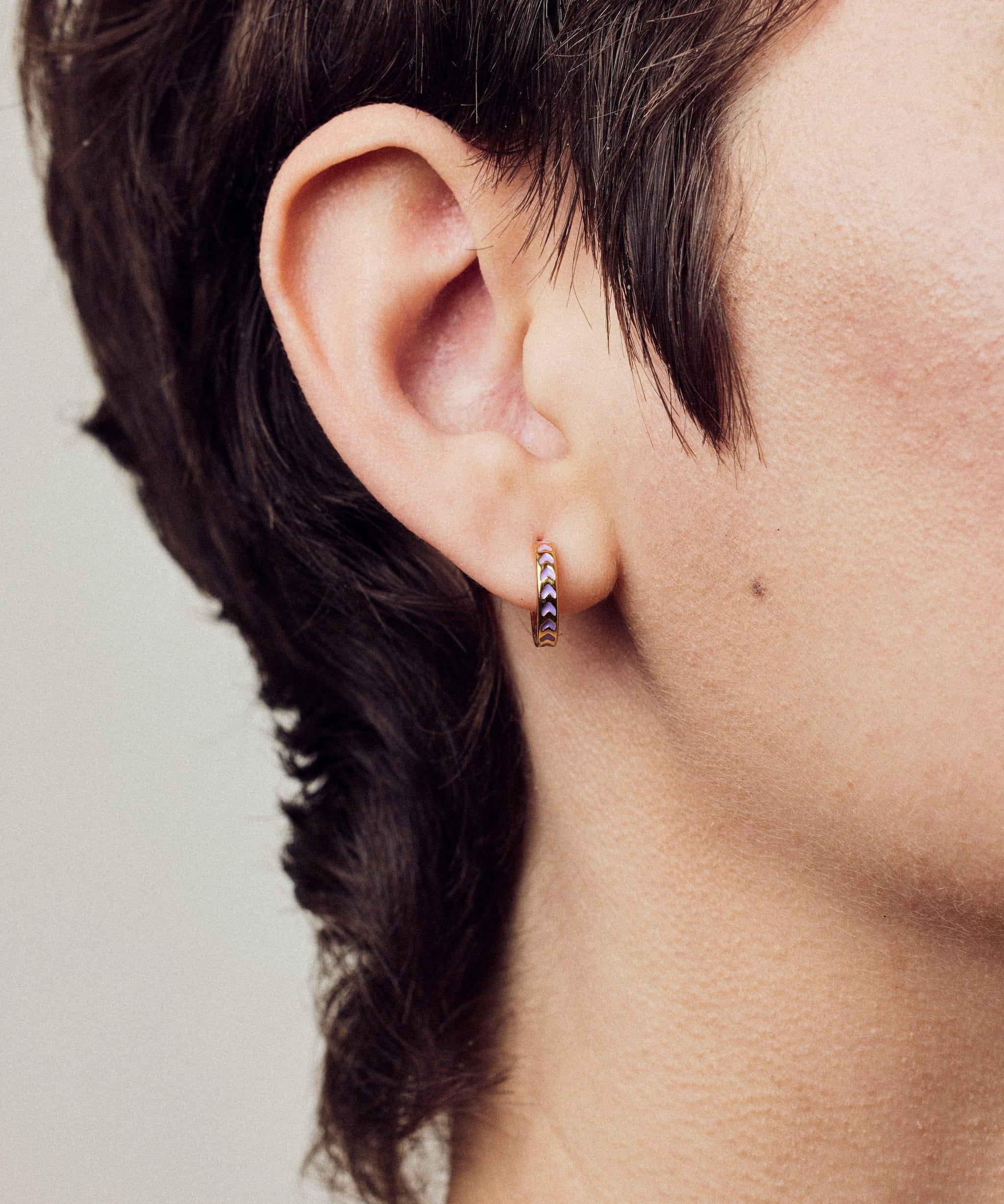 Apres-Youth-Spark-Enamel-Earrings-Blue-Huggie-Hoops-Gold-Vermeil