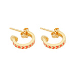 Apres-Youth-Spark-Enamel-Earrings-Orange-Gold-Vermeil-Huggie-Hoops
