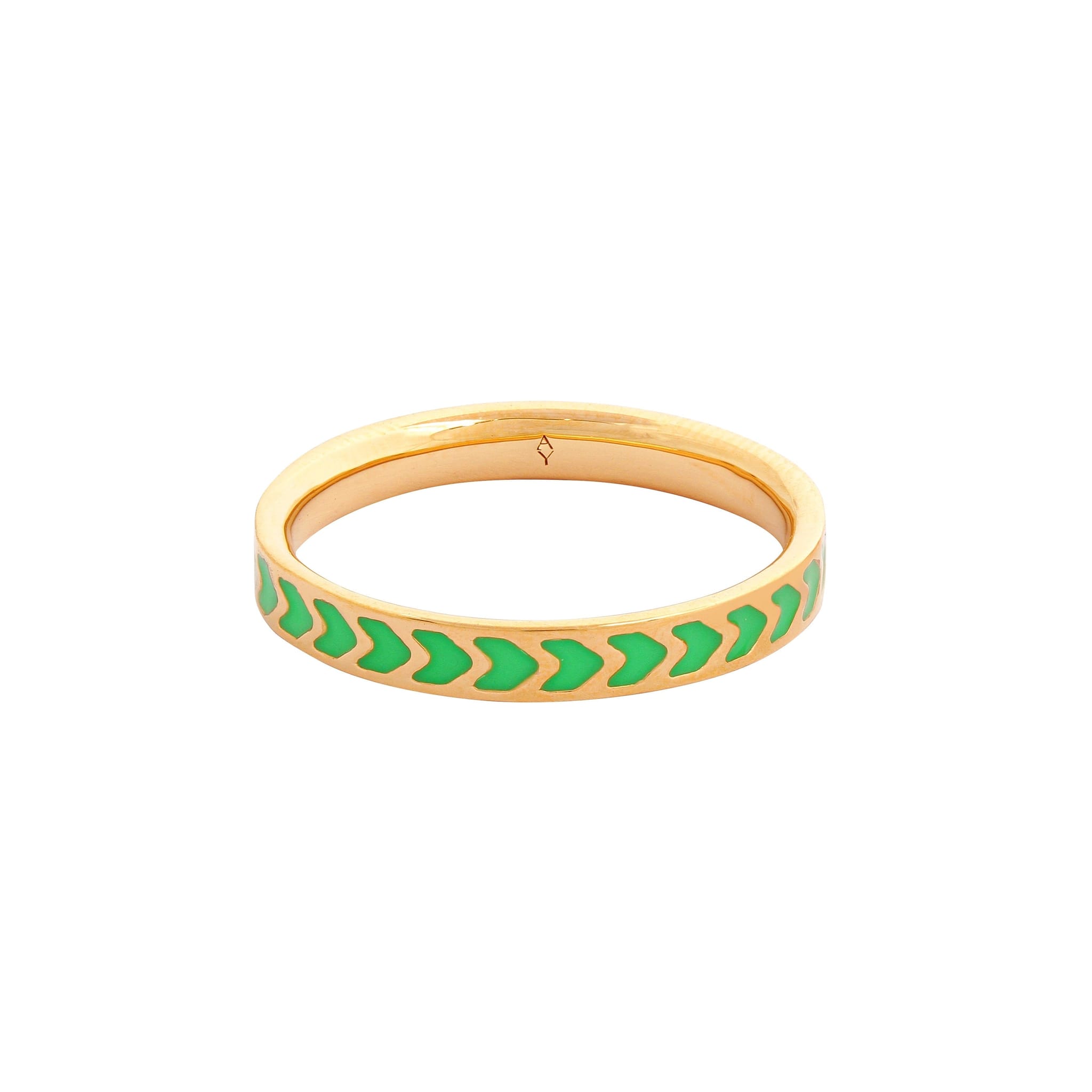Apres-Youth-Spark-Enamel-Ring-Green-Gold-Vermeil-Stacking