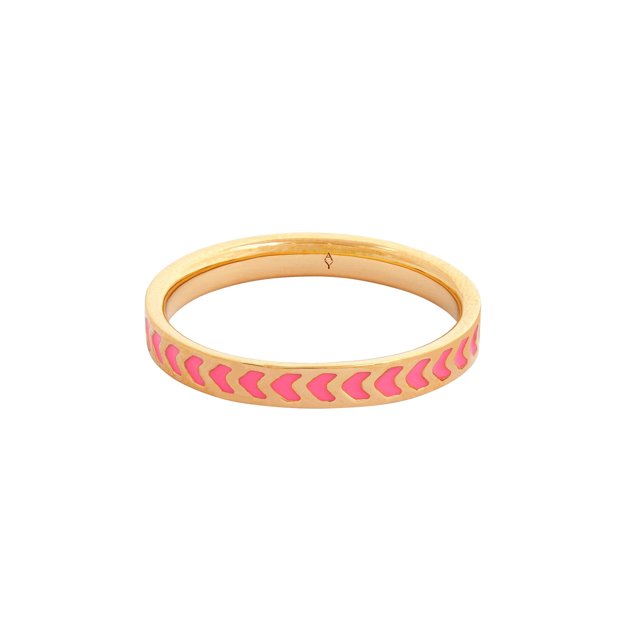 Apres Youth Spark Enamel Ring Pink & Gold Vermeil 