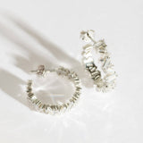 Sparkly Silver Baguette Hoop Earrings