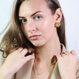 Square Woven Ear Studs