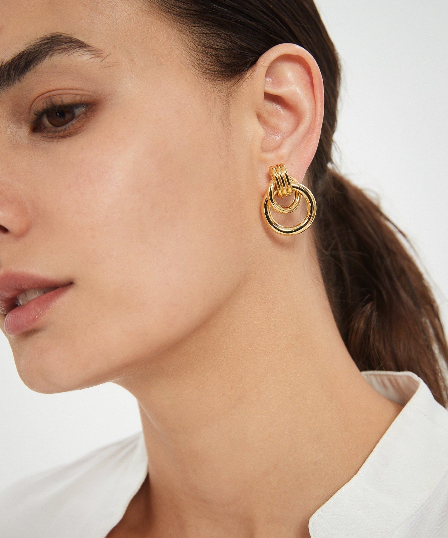 Statement Twisted Ear Studs - Golden