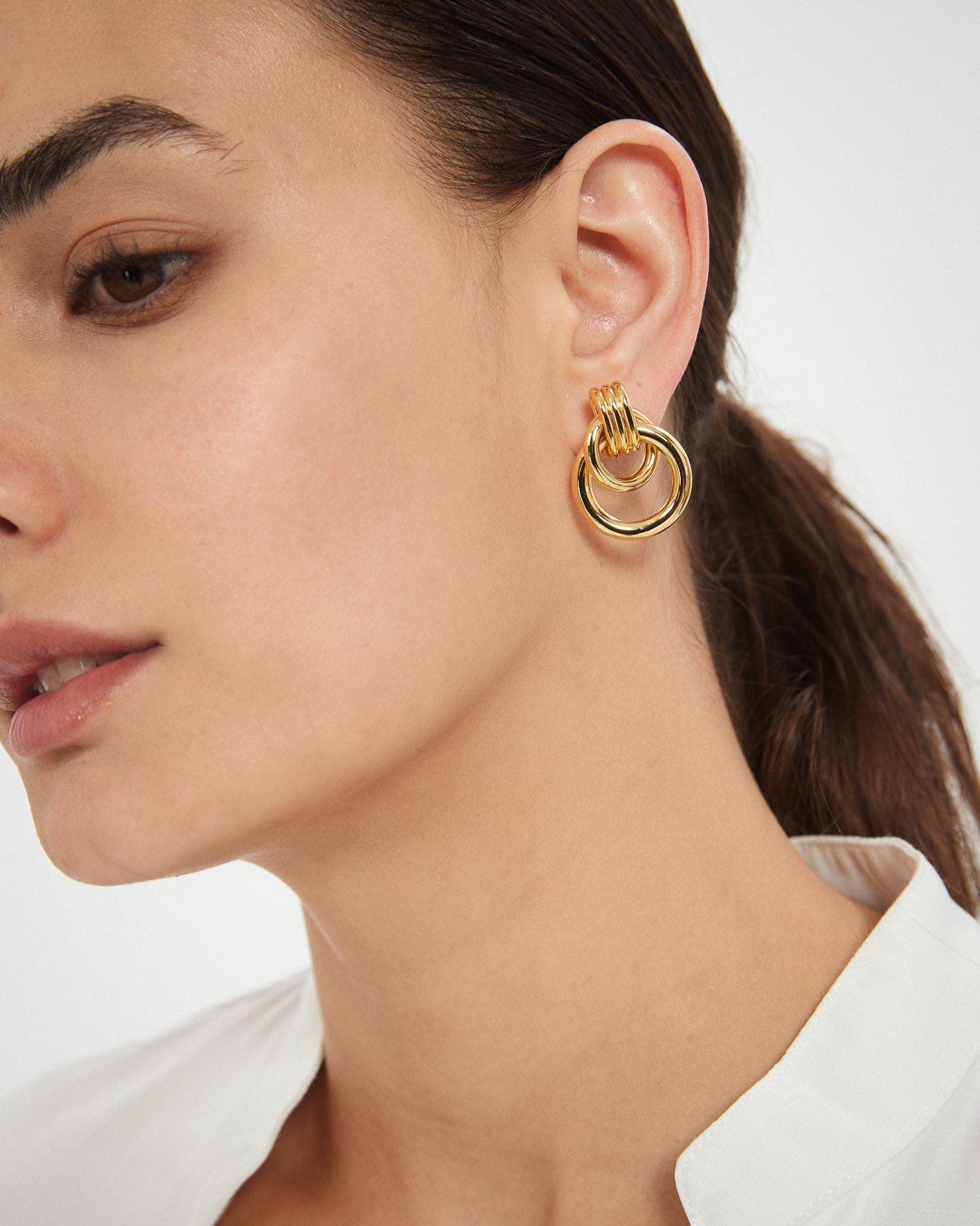Statement Twisted Ear Studs - Golden
